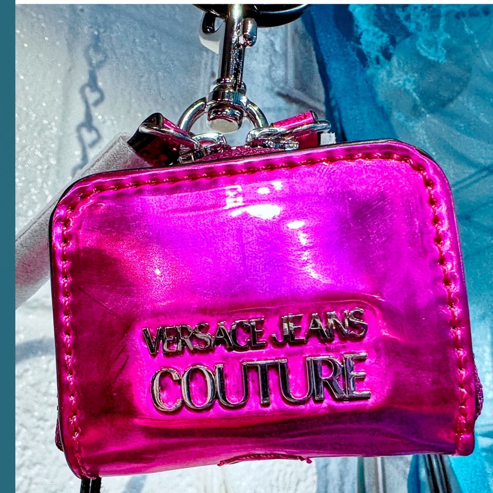 VERSACE JEANS COUTURE ear buds travel mini Hot Pink Mini Bag